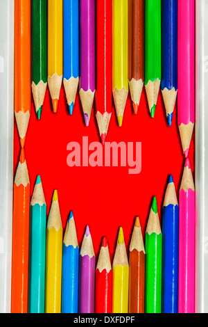Coeur de crayons Banque D'Images