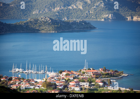 Vue aérienne de Selimiye Marmaris Turquie Banque D'Images