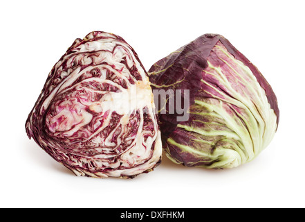 Le radicchio isolées coupe Banque D'Images