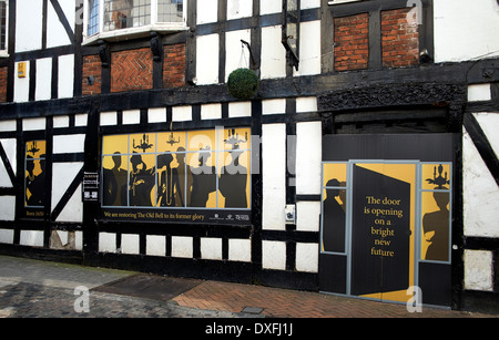 Le Old Bell Hotel Sadler Gate Derby Derbyshire, Angleterre Royaume-uni en cours de restauration Banque D'Images