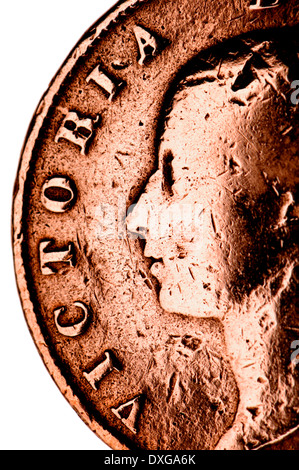 La moitié de la reine Victoria penny de 1857 Banque D'Images