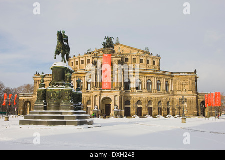 L'Opéra Semper, Dresde, Allemagne Banque D'Images