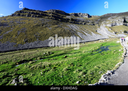 L'automne, Gordale Scar falaises calcaires, Malhamdale, North Yorkshire Dales National Park, England, UK Banque D'Images