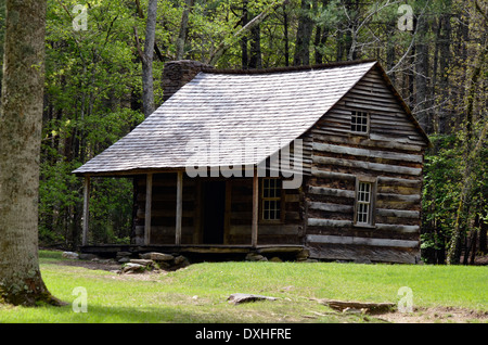 Vieille cabane en grand Cades Cove Smokey Mountain National Park Banque D'Images