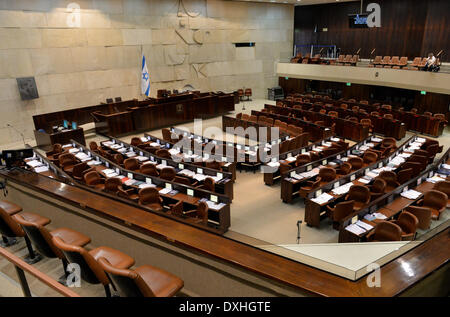 Jérusalem, Israël. Mar 20, 2014. L'intérieur de la Knesset, le Parlement israélien, à Jérusalem, Israël, le 20 mars 2014. Photo : Marc Nrit/dpa/Alamy Live News Banque D'Images