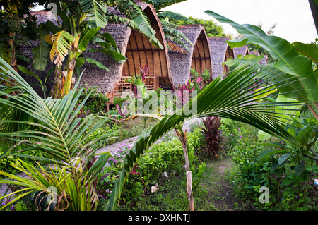 Bungalows Gili Trawangan, Lombok, Indonésie, Asie Banque D'Images