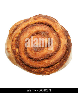 Sweet Cinnamon Roll isolé sur fond blanc Banque D'Images