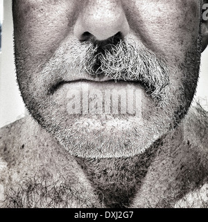 Close up of Caucasian man avec la moitié de la moustache Banque D'Images