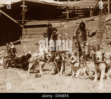 L'équipe de chien esquimau St. Louis World's Fair USA en 1904 Banque D'Images