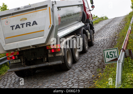 Chariot de Tatra sur le polygone d'essai, Koprivnice République Tchèque Banque D'Images