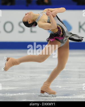 Saitama, Japon. Mar 27, 2014. Kanako Murakami du Japon s'effectue au cours de l'Union internationale de patinage (ISU) des Championnats du monde de patinage artistique à Tokyo, Japon, le 27 mars 2014. Credit : Stringer/Xinhua/Alamy Live News Banque D'Images