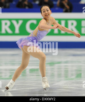 Saitama, Japon. Mar 27, 2014. Mao Asada du Japon s'effectue au cours de l'Union internationale de patinage (ISU) des Championnats du monde de patinage artistique à Tokyo, Japon, le 27 mars 2014. Credit : Stringer/Xinhua/Alamy Live News Banque D'Images