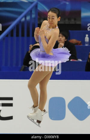 Saitama, Japon. Mar 27, 2014. Mao Asada du Japon s'effectue au cours de l'Union internationale de patinage (ISU) des Championnats du monde de patinage artistique à Tokyo, Japon, le 27 mars 2014. Credit : Stringer/Xinhua/Alamy Live News Banque D'Images