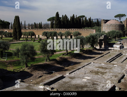 L'Italie. La Villa d'Hadrien. Stadium, l'enceinte des philosophes et le Pecile. Tivoli. Banque D'Images