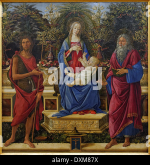 Sandro Botticelli - Intronisé Madonna et l'enfant et les deux John - 1484 - XV ème siècle - École italienne - Gemäldegalerie - Banque D'Images