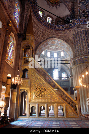 L'intérieur de la Mosquée Bleue Istanbul Turquie Banque D'Images