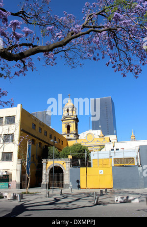 L'église sur le bord du Parc Alameda, Mexico, Mexique Banque D'Images