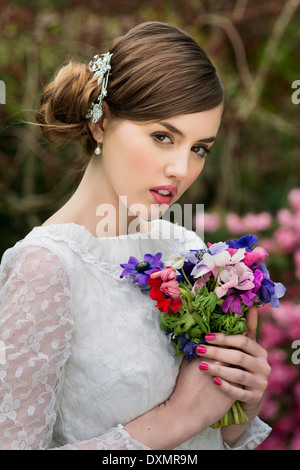 Jeune mariée le jour de son mariage Banque D'Images