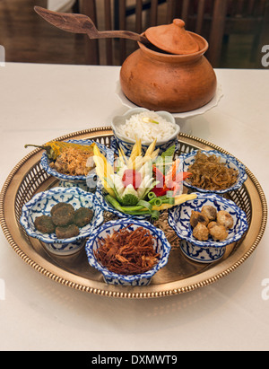 Belle portion de Khao chae, Palais Royal traditionnel de la cuisine thaïlandaise, Bangkok, Thaïlande Banque D'Images