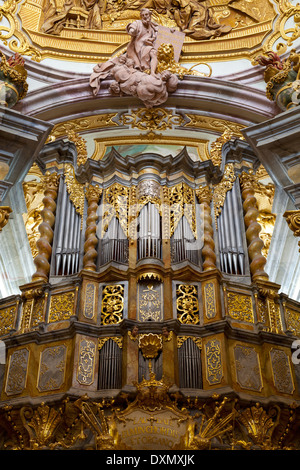 L'intérieur de l'orgue à tuyaux Klosterkirche (église abbatiale) de St Georg und Martin, l'abbaye de Weltenbourg, Bavière, Allemagne Banque D'Images