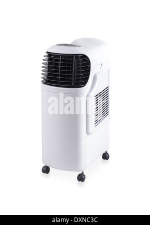 Ventilateur du refroidisseur d'air évaporatif avec ioniseur isolé sur fond blanc Banque D'Images