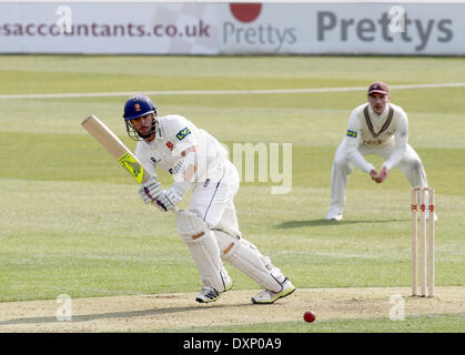 Chelmsford, Royaume-Uni. Mar 27, 2014. Mark Pettini au bâton au cours de l'action dans l'Essex, et Surrey match amical d'avant saison de la masse, à Chelmsford Essex County Credit : Action Plus Sport/Alamy Live News Banque D'Images