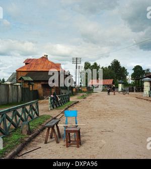 Rues de Minsk de la paupière début xxe construite pour tournage de film. Banque D'Images