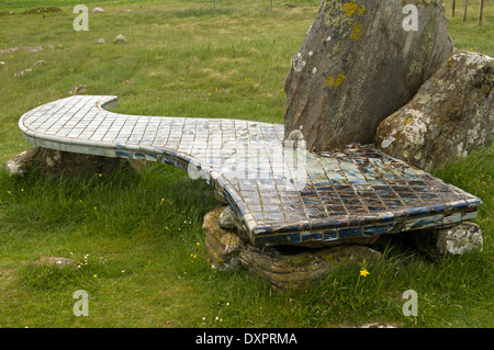 'Réflexions', une sculpture par Colin Mackenzie à Claddach Baleshare, North Uist, Scotland, UK Banque D'Images