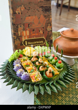 Palais Royal Thai cuisine traditionnelle, cho muang boulettes, Bangkok, Thaïlande Banque D'Images