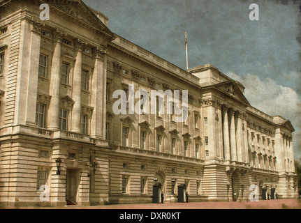 Image Vintage du palais de Buckingham à Londres, Royaume-Uni Banque D'Images