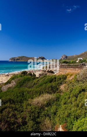 La plage de Falassarna a remporté des prix pour être la plus belle plage de Crète et est toujours l'une des dix meilleures plages d'Europe. Banque D'Images