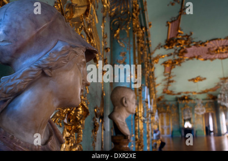 La Galerie dorée, le château de Charlottenburg. Allemagne, Berlin, Charlottenburg, Goldene Galerie (Galerie dorée) avec Styl Rococo Banque D'Images