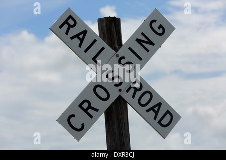 Merritt Islande, United States of America Shield - Railroad Crossing - Banque D'Images