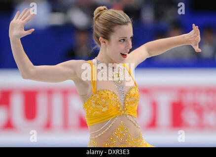 Saitama, Japon. Mar 29, 2014. Ashley Wagner, de l'United States effectue au women's programme libre au cours de l'Union internationale de patinage (ISU) des Championnats du monde de patinage artistique à Tokyo, Japon, le 29 mars 2014. Credit : Stringer/Xinhua/Alamy Live News Banque D'Images