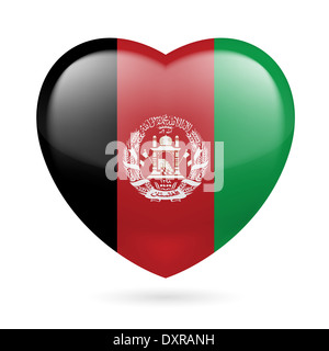 Coeur avec les couleurs du drapeau de l'Afghanistan. J'aime l'Afghanistan Banque D'Images