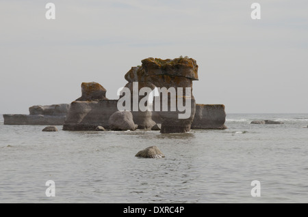 Canada, Québec, Havre St-Pierre, Parc National de l'archipel de Mingan, lle Quarry (Île Quarry). Banque D'Images