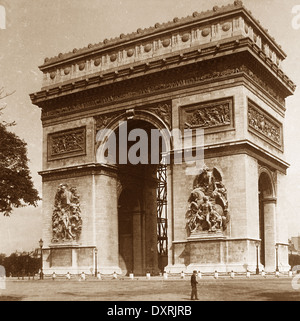 Arc de Triomphe Paris France probablement 1920 Banque D'Images