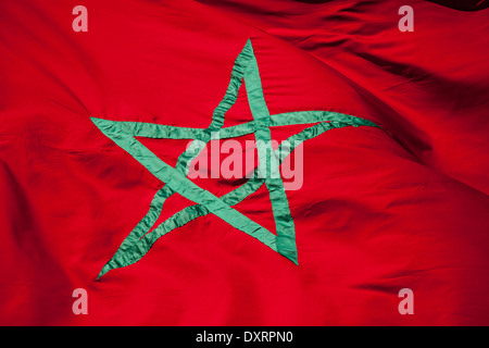 Drapeau national du Maroc. Étoile verte sur fond rouge Banque D'Images