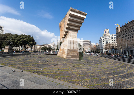 Francesc Maciå Monument à la Plaça Catalunya, Barcelone, Espagne. Banque D'Images