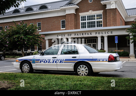 Ville de Fairfax Ford Crown Victoria Police Voiture de police, Fairfax City, Virginia Banque D'Images