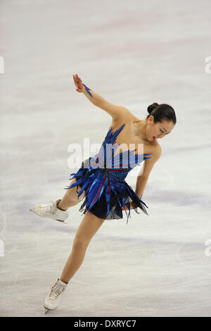 Saitama, Japon. Mar 29, 2014. Mao Asada (JPN), le 29 mars 2014 - Patinage Artistique : Mao Asada du Japon s'effectue dans le patinage libre au Saitama Super Arena au cours de l'ISU World Figure Skating Championship à Saitama, Japon. Credit : Koji Aoki/AFLO SPORT/Alamy Live News Banque D'Images