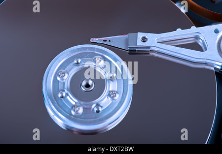 Close up du Disque dur avec réflexion abstraite Banque D'Images