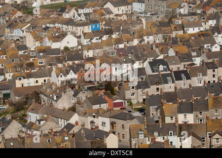 Vue aérienne de la ville de Portland bill, dorset uk Banque D'Images