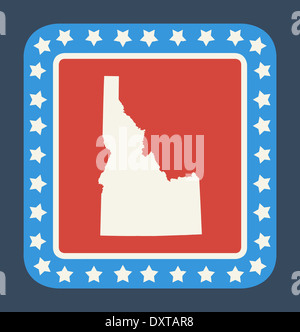 Bouton d'état de l'Idaho sur drapeau américain dans télévision web design style, isolé sur fond blanc. Banque D'Images