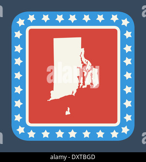 Bouton d'état de Rhode Island sur drapeau américain dans télévision web design style, isolé sur fond blanc. Banque D'Images