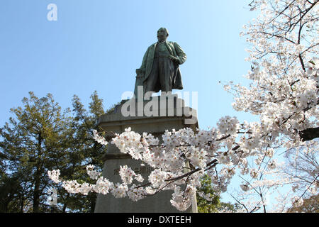 Tokyo, Japon. Mar 31, 2014. Les fleurs de cerisier sont vus en pleine floraison à l'Chidorigafuchi le 31 mars 2014 à Tokyo, Japon. © Koichi Kamoshida/Jana Press/ZUMAPRESS.com/Alamy Live News Banque D'Images