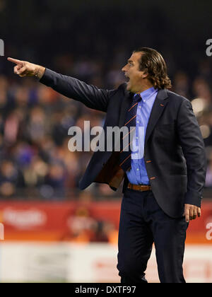 Valence, Espagne. 30Th Mar, 2014. L'entraîneur-chef des FC Valence Juan Antonio Pizzi réagit au cours de la La Liga match entre Valence CF et Getafe au stade Mestalla, Valence : Action Crédit Plus Sport/Alamy Live News Banque D'Images