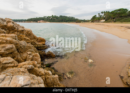 Es Castell (Palamós) naturel préservé, l'un des rares intact à Costa Brava, Espagne Banque D'Images