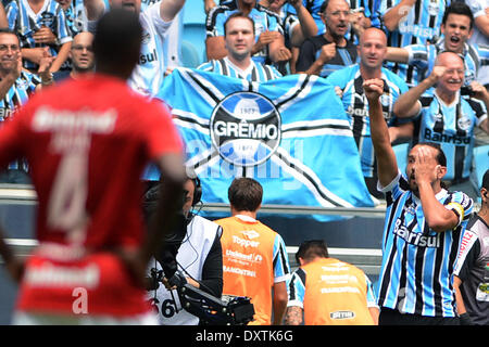 Porto Alegre, Brésil. 30Th Mar, 2014. Barcos célébration dans le dernier match de championnat Gaucho entre Gremio et l'Internacional de Porto Alegre, joué à l'Arena do Gremio, le 30 mars 2014. Photo : Edu/Urbanandsport Nurphoto Andrade/crédit : Edu/NurPhoto ZUMAPRESS.com/Alamy Andrade/Live News Banque D'Images