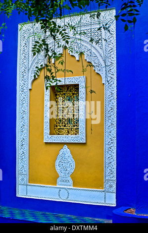 Fragment de décoration de la vieille maison. Marrakech Maroc Afrique du Nord. Banque D'Images